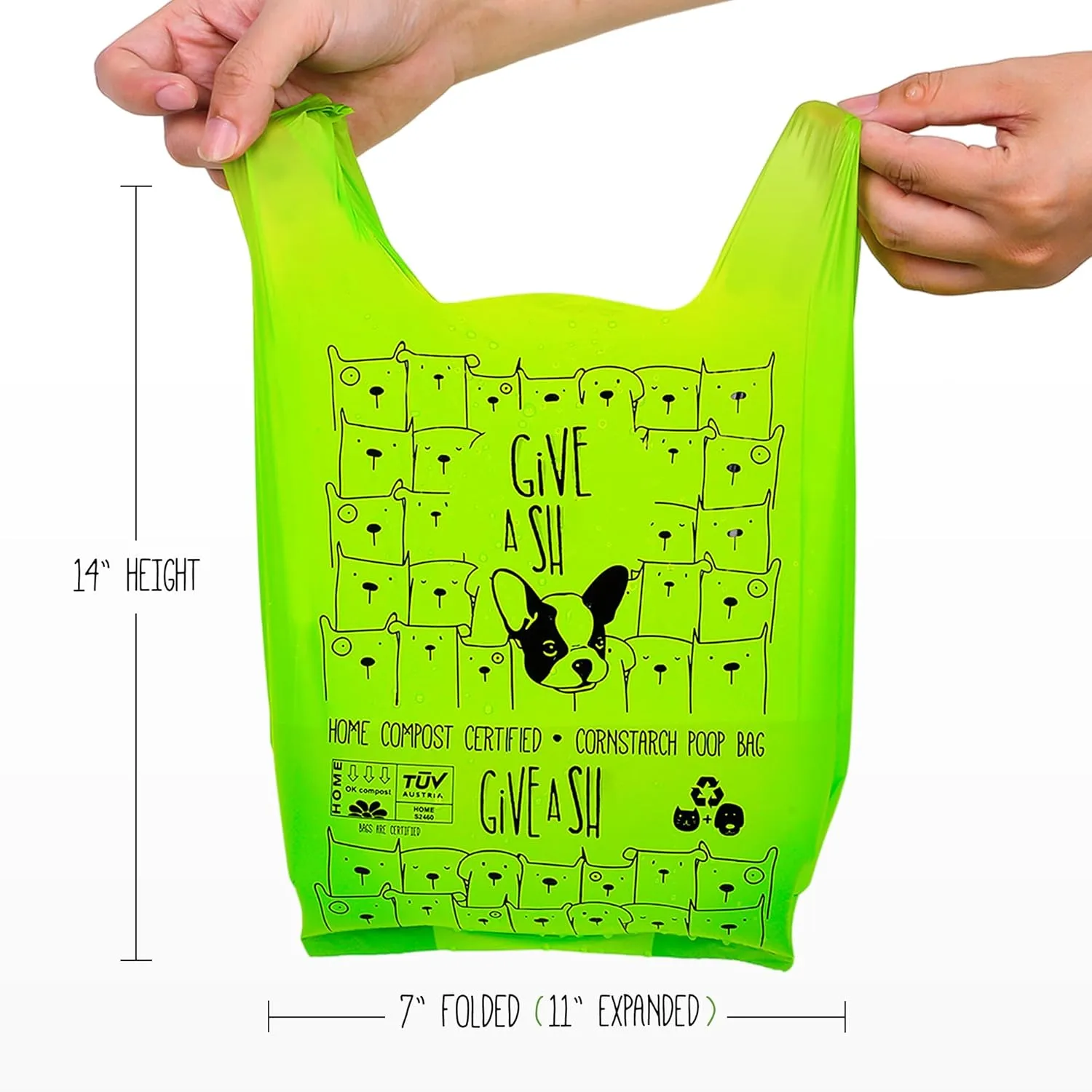 100% Certified Home Compostable Dog Poop Bags with Handles - 10% to Charity - ASTM D6400 & EN 13432 Compliant Large Poop Bags - 240 Bags - Large Pantry Roll of Plant Based Compostable Poop Bags