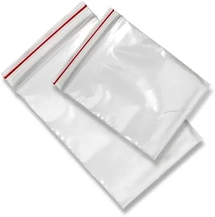 100 x Zip Press Seal Poly Bags, Resealable (35 Sizes to Choose From) 5.90" x 15.74" (15x40 cm)