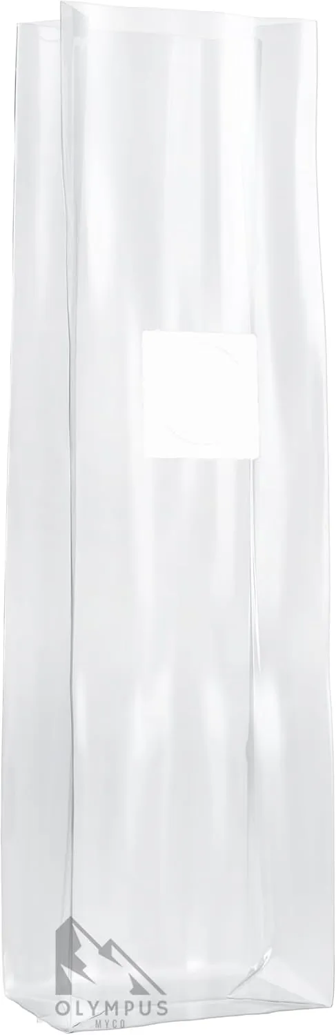 10X Mushroom Grow Bags - 5"x4"x19" Premium Autoclavable Spawn Bags, 0.2 Micron Filter Patch, 3 Mil Polypropylene - 50 Pack