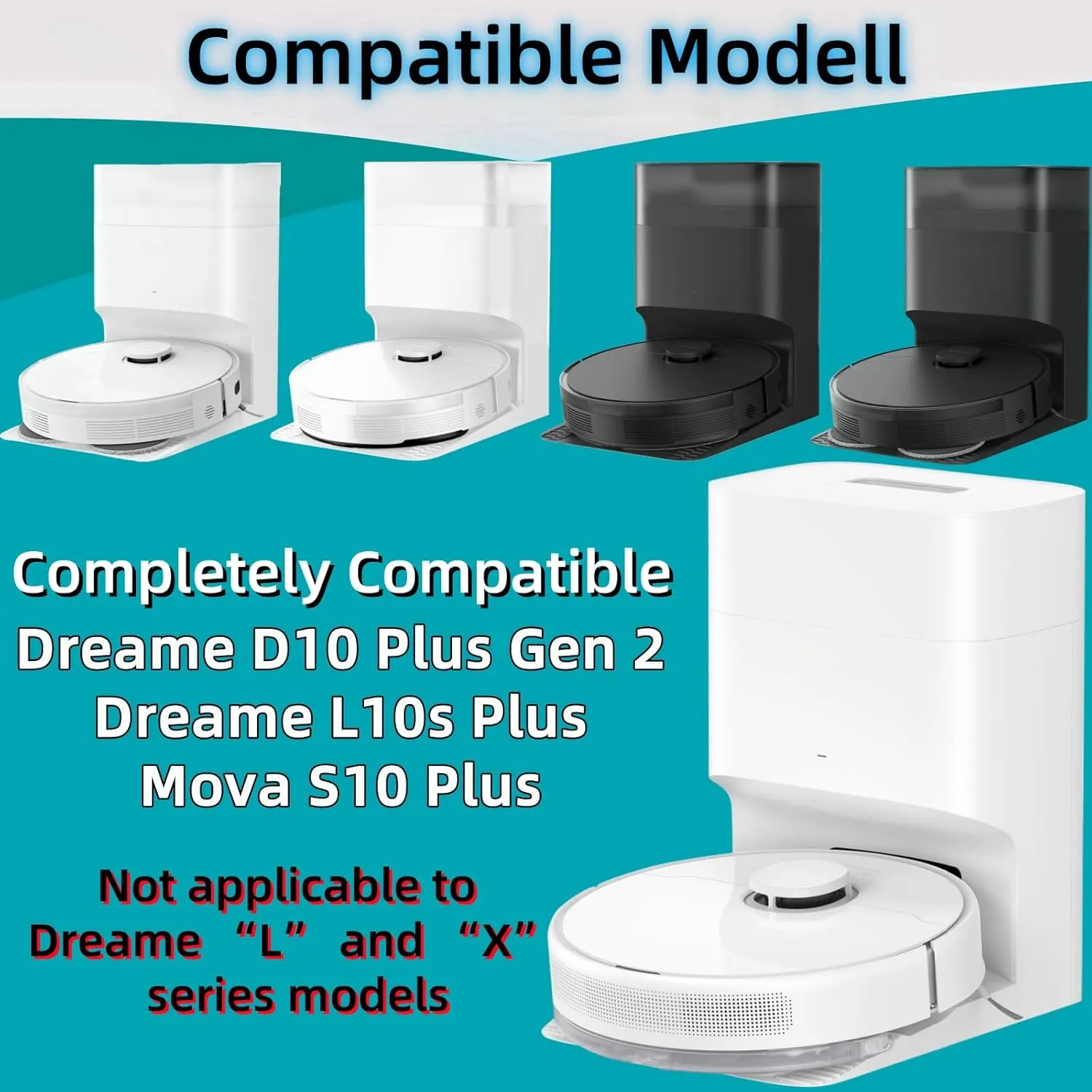 14Pcs Combatible with Dreame D10 Plus Gen/L10s Plus/Mova S10 Plus Robot Vacuum Auto-Emptying Bas,3.2-Liter Large Capacity,Four-Layer Sealed Disposable Dust Bags,12 Week