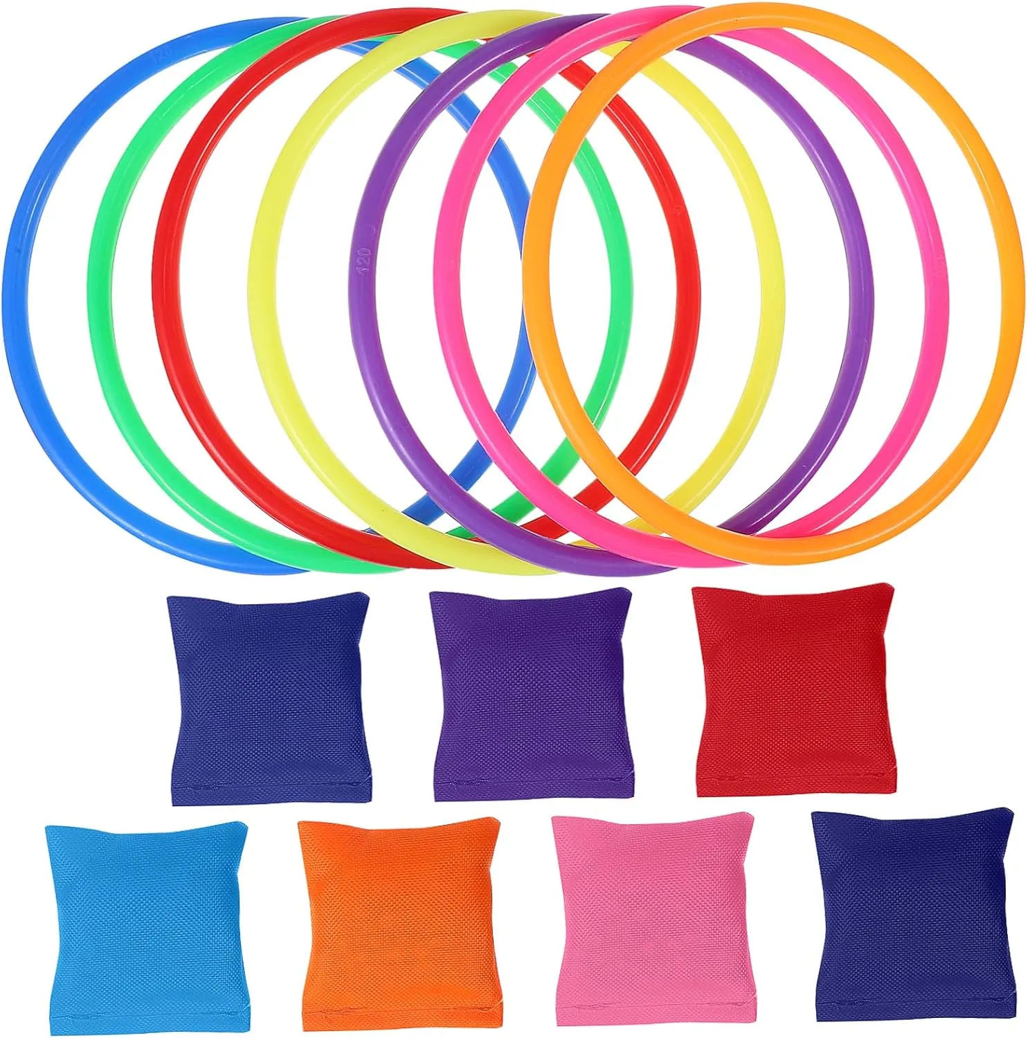 1Set Bean Bags and Rings Toss Game for Indoor and Outdoor Fun Engage All Ages with Safe and Easy to Play Tossing Activity Includes Beanbags and Rings