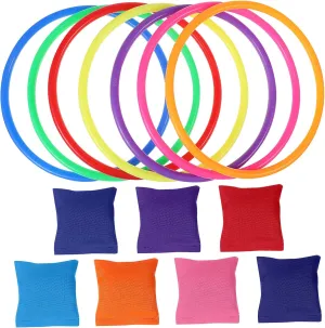 1Set Bean Bags and Rings Toss Game for Indoor and Outdoor Fun Engage All Ages with Safe and Easy to Play Tossing Activity Includes Beanbags and Rings