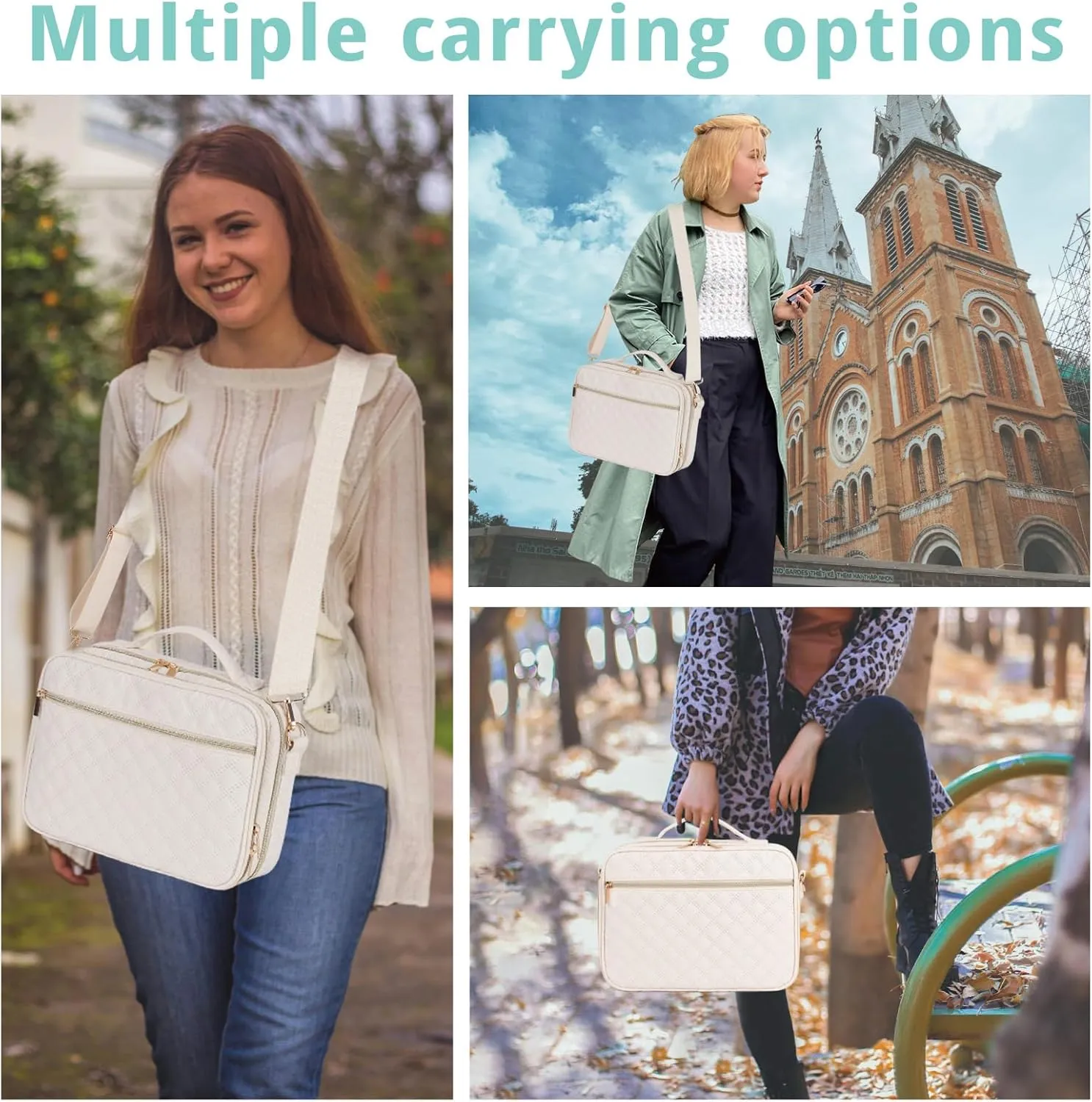 2 Compartment Bible Cover for Women,Large Bible Case with Handles Shoulder Strap,Carrying Bible Bag Scripture Case Church Bag Bible Protective with Pocket