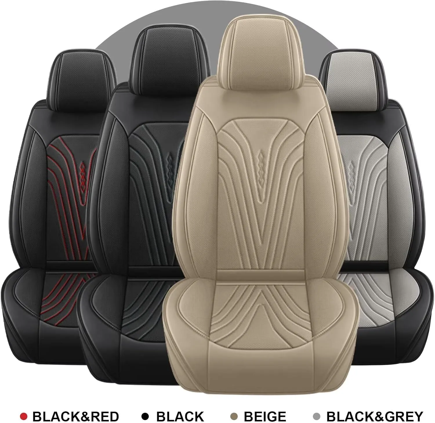 2 Front Seat Covers Fit for Honda Pilot 2005-2016: Waterproof Leather Car Seat Covers Breathable Automotive Seat Cushion Protector (2 Seats - Beige)