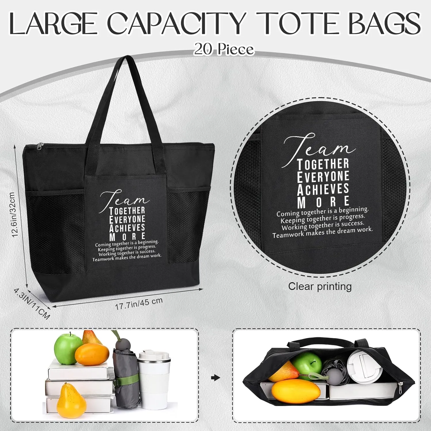 20 Pcs Team Employee Appreciation Tote Bags Gifts for Women Sport Work Nurse Team Teachers Coworker Office