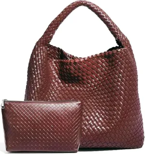 2025 Woven Tote Bag for Women, Extra Large Fashion Shoulder Hobo Bags, Leather Woven Beach Bag, Work Purses for Women