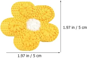 20Pcs Assorted Color Embroidered Flower Patches, 1.97" Polyester Appliques for Clothes, Hats, Bags, DIY Crafts, Sewing Decorations