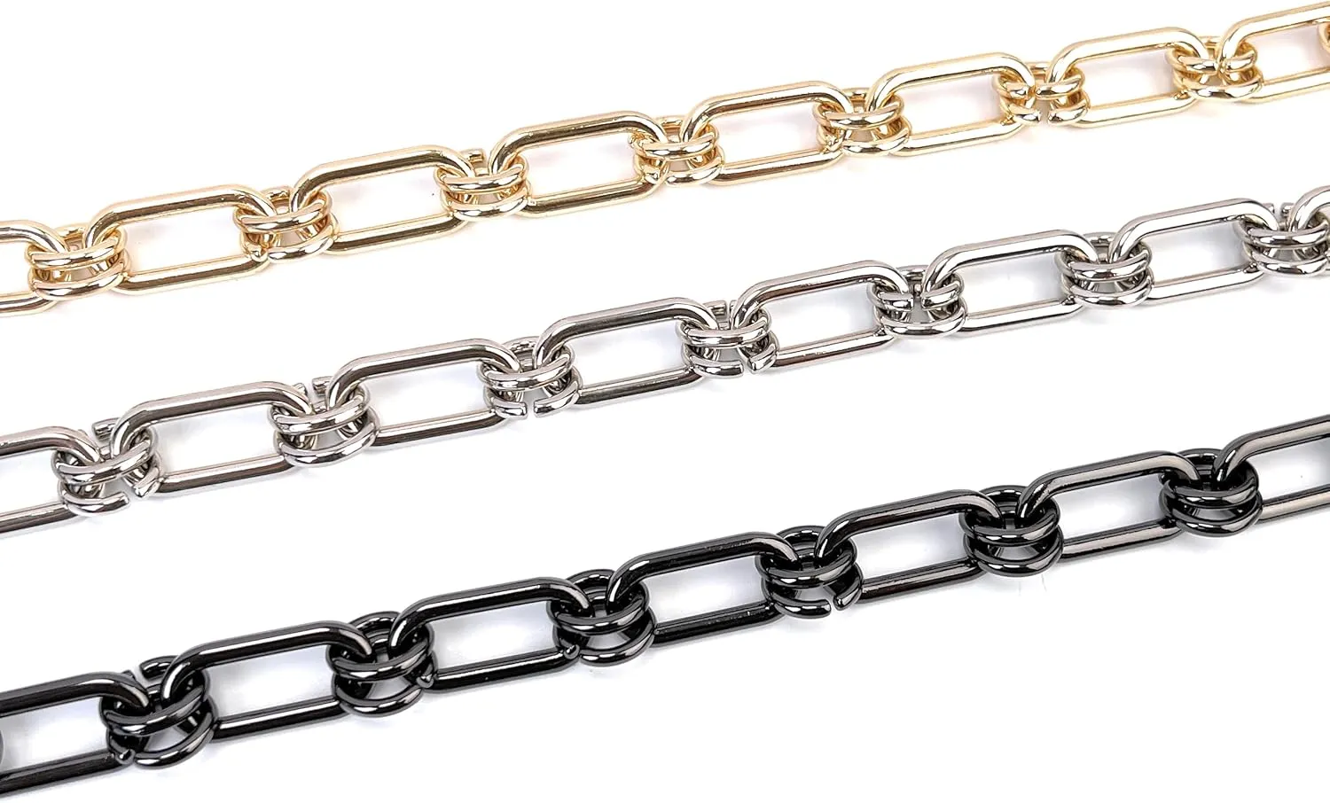 23.5 Inch Light Gold Chunky Chain Purse Strap Extender Accessory Link Charms Decoration Underarm Bag Strap Handle Repalcement