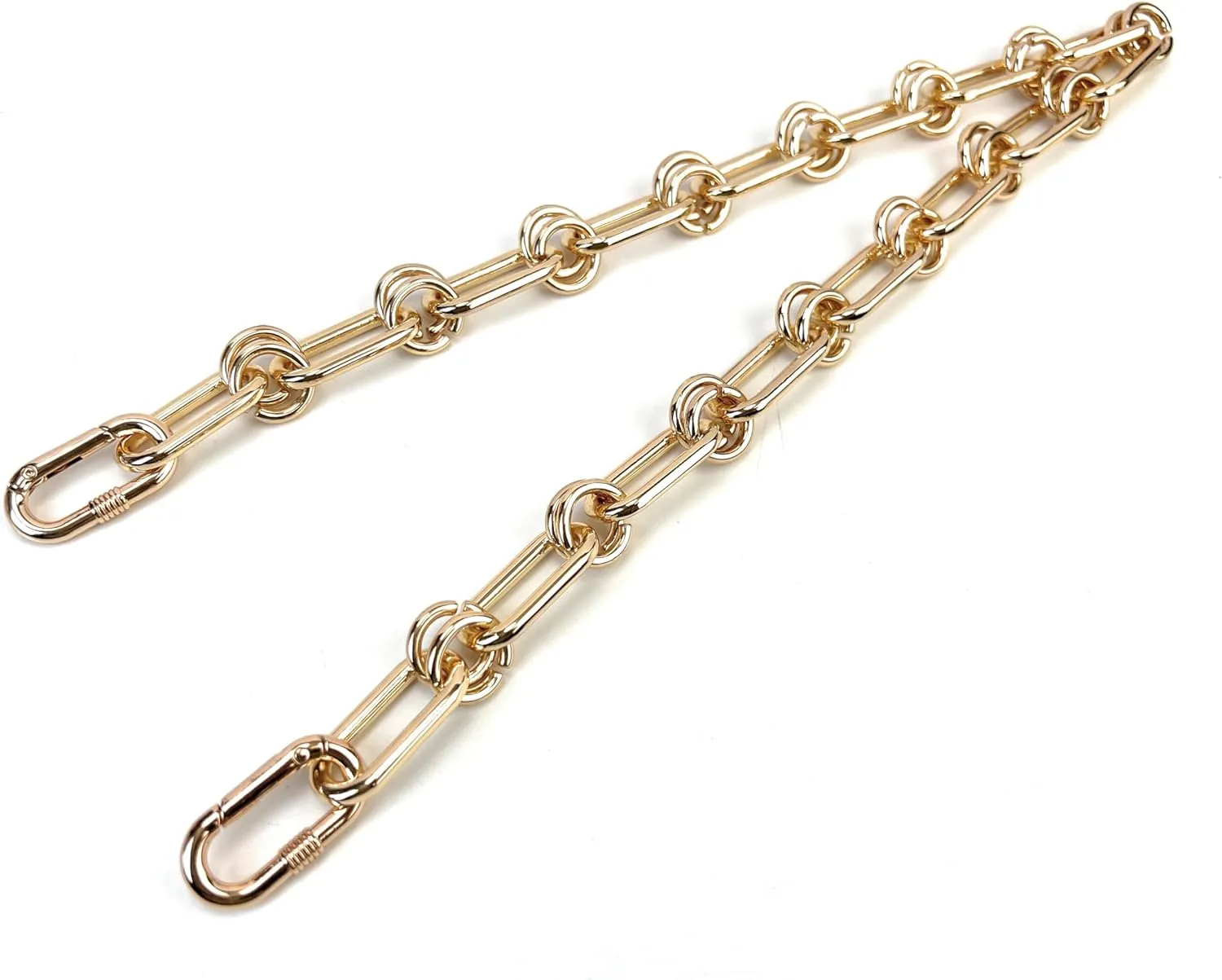 23.5 Inch Light Gold Chunky Chain Purse Strap Extender Accessory Link Charms Decoration Underarm Bag Strap Handle Repalcement