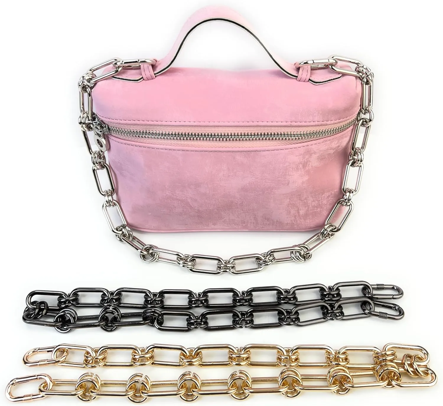 23.5 Inch Light Gold Chunky Chain Purse Strap Extender Accessory Link Charms Decoration Underarm Bag Strap Handle Repalcement