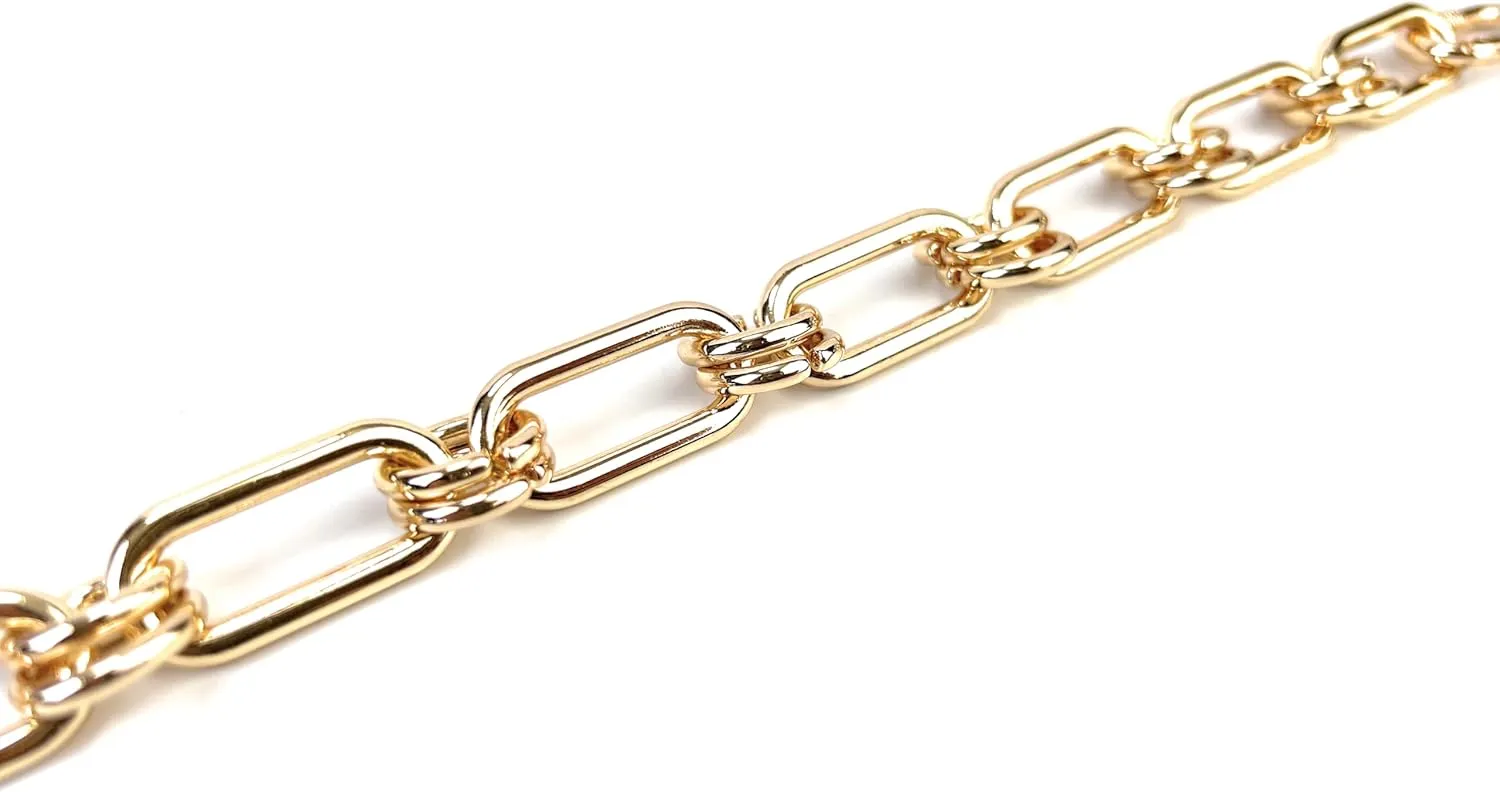 23.5 Inch Light Gold Chunky Chain Purse Strap Extender Accessory Link Charms Decoration Underarm Bag Strap Handle Repalcement