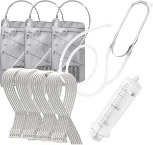 25-Piece Ozone Therapy Set - Ozone-Resistant Luer Lock Applicators (20 Pack), Earscope, Syringe, & 3-Chambered Insufflation Bag (3 Pack) - Compatible with Ozone Generator or Female Luer Lock