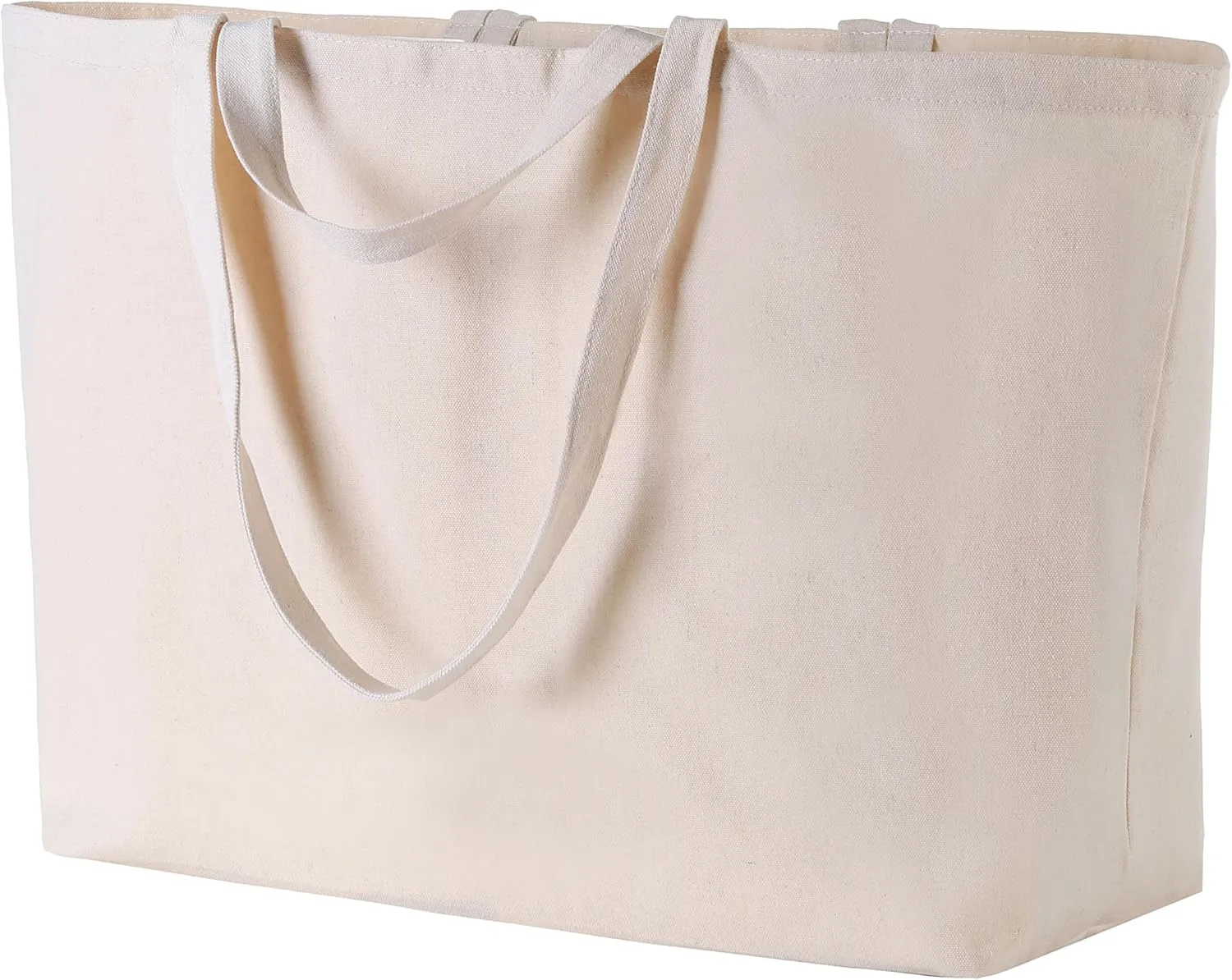 27 Inch Extra Large Canvas Shopping Bags Jumbo Heavy Duty Reusable Grocery Bags Bulk Blank Tote Bags with Double Handle