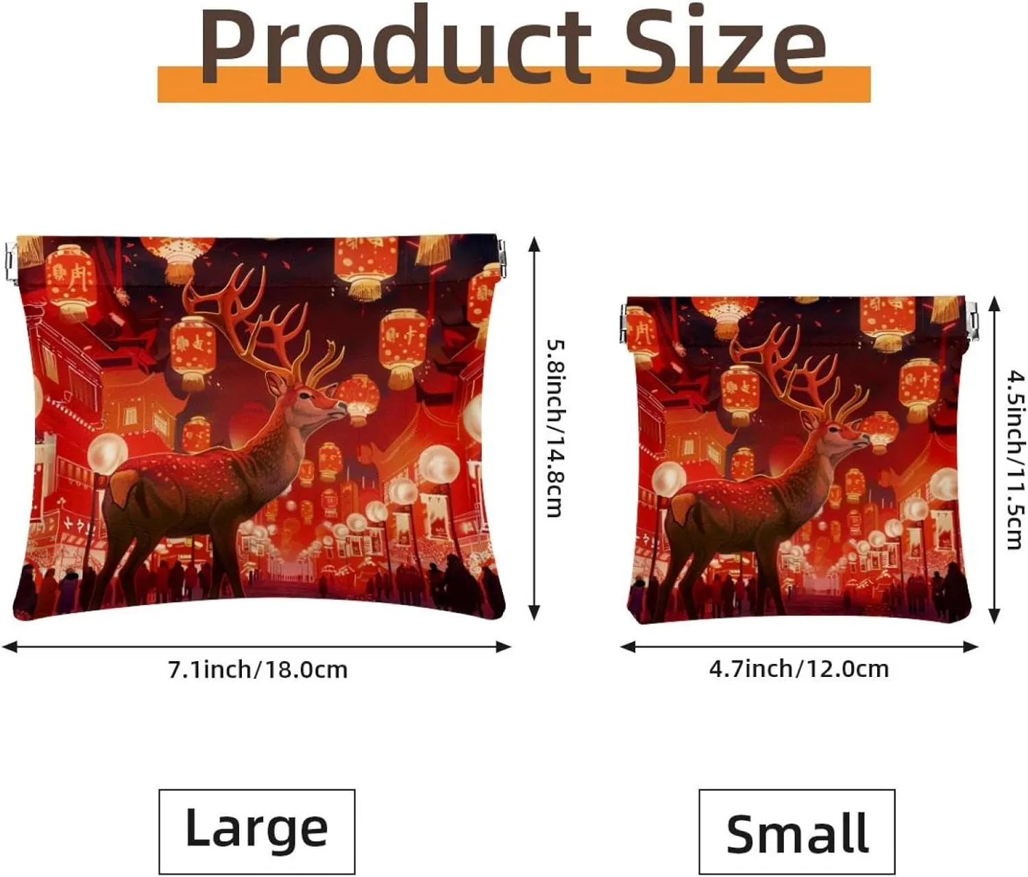 2Pcs Faux Leather Makeup Bag for Purse, Small Makeup Pouch for Purse, Portable Travel Makeup Bag for Women, Shrapnel Closure Jewelry Storage Bag, Christmas Elk New Year