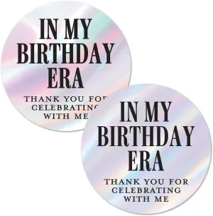 2" Round in My Birthday Era Thank You Birthday Favor Stickers - Set of 40