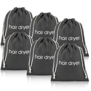 3 | 6 | 8 Pack Hair Dryer Bags Drawstring Bag Container Hairdryer Bag for travel bathroom (6 PCS Grey)