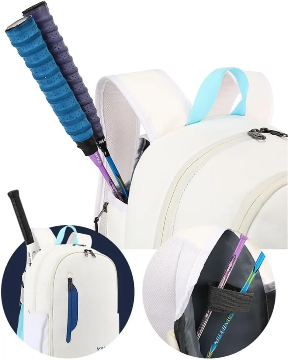 3 Rackets Tennis Badminton Bags for Women Men, Waterproof Shoe Compartment Backpack for Squash Racquetball Pickleball