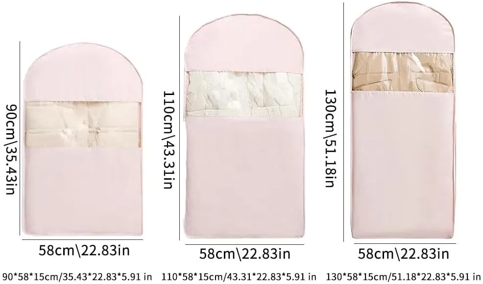 3Pcs Space Saving Hanging Garment Bag with Self Compression Zipper,Space Saver Closet Organizers,Dust Cover Clothes Bags for Down Coat,Self Compression Zip Garment Bags,Protects Clothes from Wrinkles