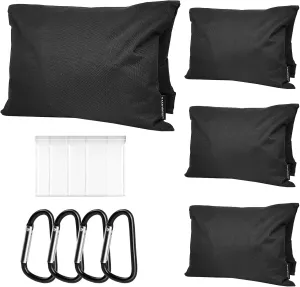 4 Pack Sandbag Weight Bags for Photography, Foldable Handheld Storage Bag with Shoulder Strap, 15.5"x9.4" Heavy Duty Polyester Saddlebag/Beanbag/Tripod Weight Bag for Camera Tripod