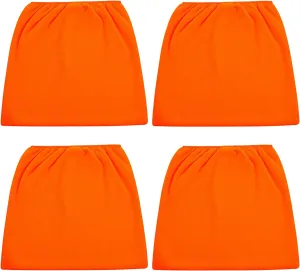 4 Packs Vac Filter Cover, Reusable Pre Filter Bag for Shop Vac VF4000, VF5000, DXVC6912, 9-17816 Filters, Wet Dry Vac Filter Cover with Elastic, Fit Filter 8-9" Tall, 6-8" Diameter - Orange