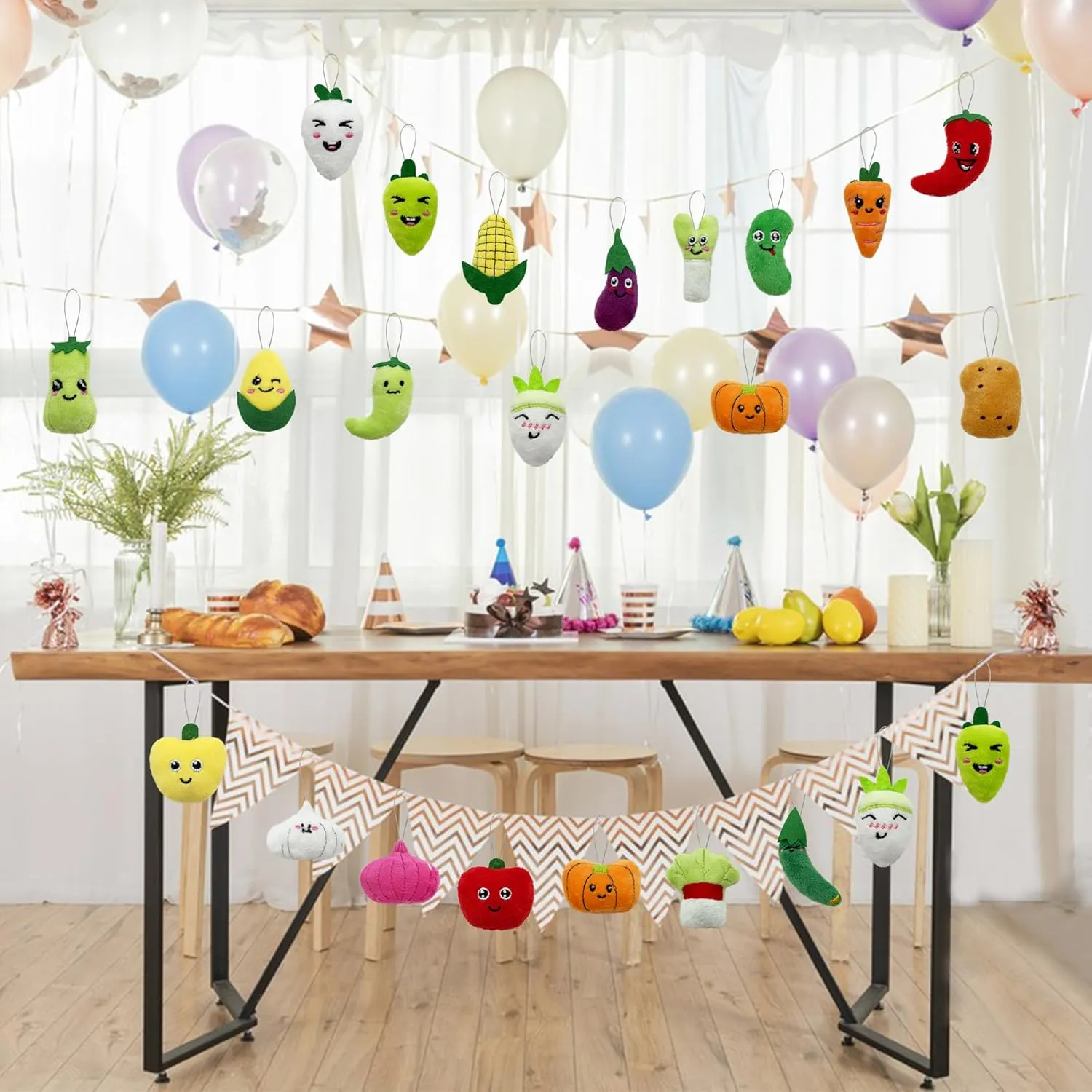 40 PCS Mini Vegetable Food Plush Toy Set Cute Small Vegetable Stuffed Toy Keychain for Party Favors Keychain Ornament for Goody Bag Easter Egg Stuffers Carnival Birthday Party Classroom Prizes
