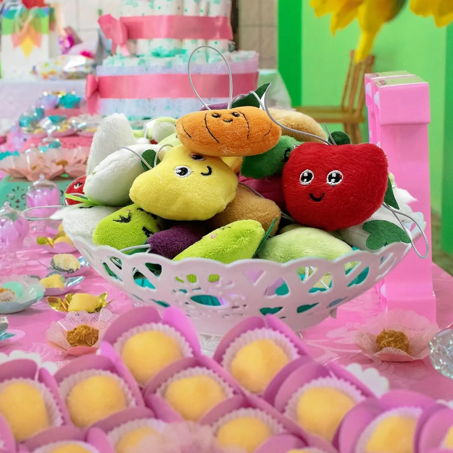 40 PCS Mini Vegetable Food Plush Toy Set Cute Small Vegetable Stuffed Toy Keychain for Party Favors Keychain Ornament for Goody Bag Easter Egg Stuffers Carnival Birthday Party Classroom Prizes
