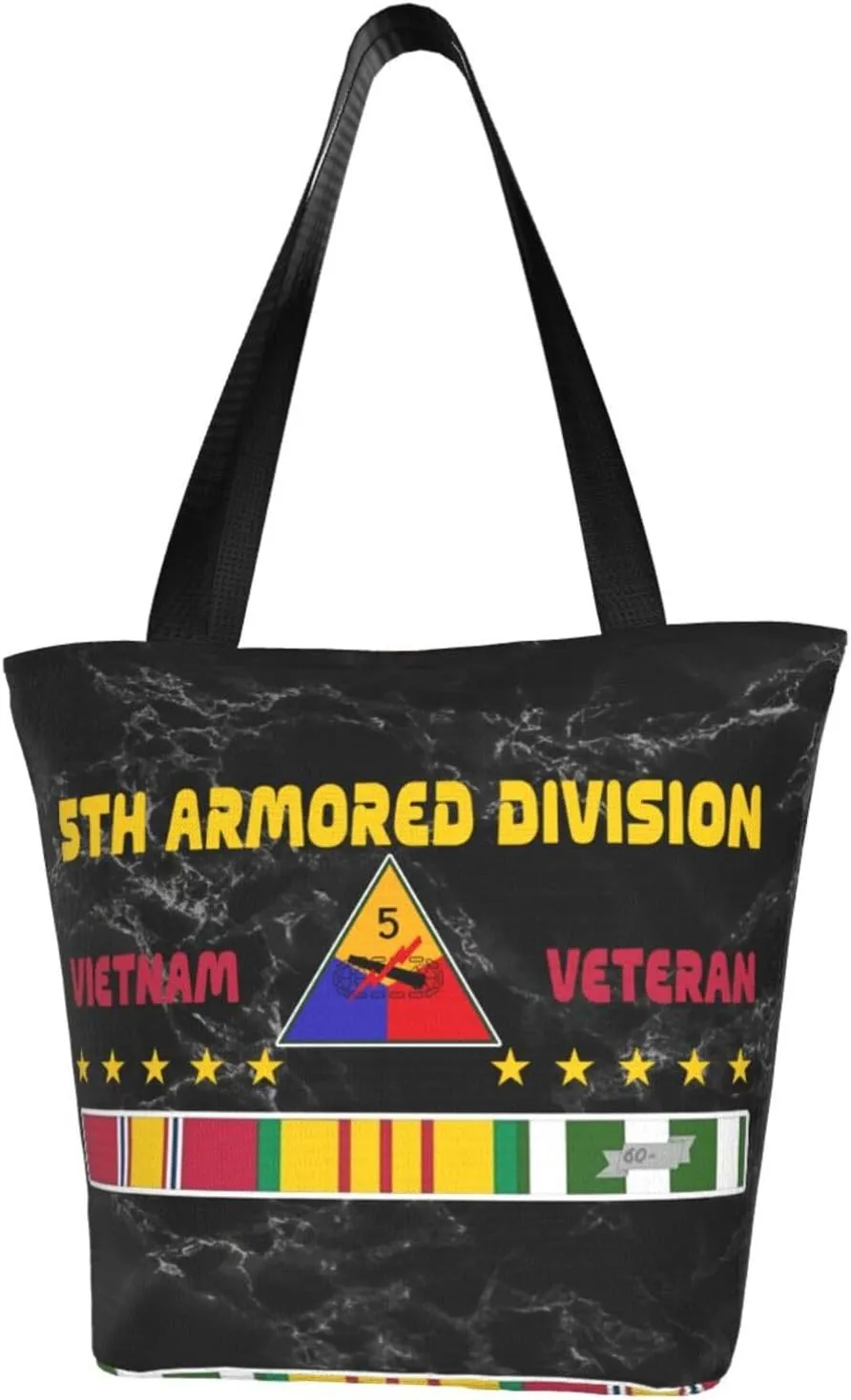 5th Armored Division Vietnam Veteran Fashion Shoulder Bag Large Capacity For Man Or Woman