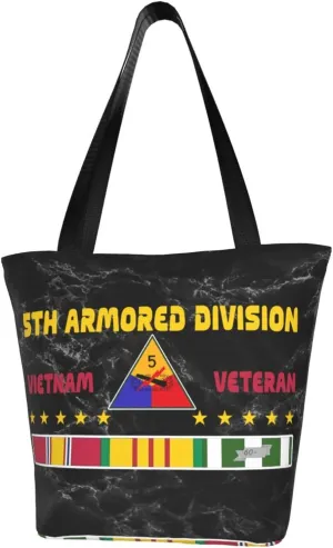 5th Armored Division Vietnam Veteran Fashion Shoulder Bag Large Capacity For Man Or Woman