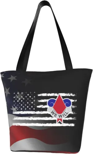 5th Infantry Division America Flag Fashion Shoulder Bag Large Capacity For Man Or Woman
