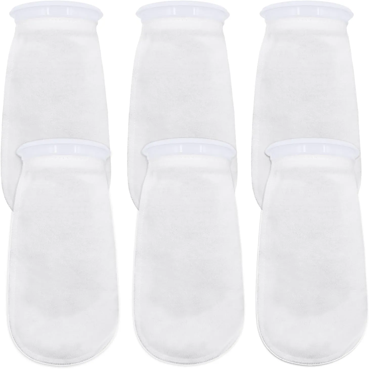 6Pcs 4 Inch Ring by 10 Inch Long Filter Socks 200 Micron, Aquarium Felt Socks, Aquarium Filter Bags for Freshwater Saltwater Aquariums Fish Tank, Sump Filter Socks, Use in Ponds Overflows