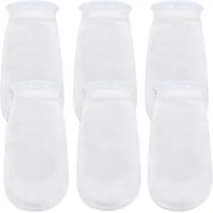 6Pcs 4 Inch Ring by 10 Inch Long Filter Socks 200 Micron, Aquarium Felt Socks, Aquarium Filter Bags for Freshwater Saltwater Aquariums Fish Tank, Sump Filter Socks, Use in Ponds Overflows