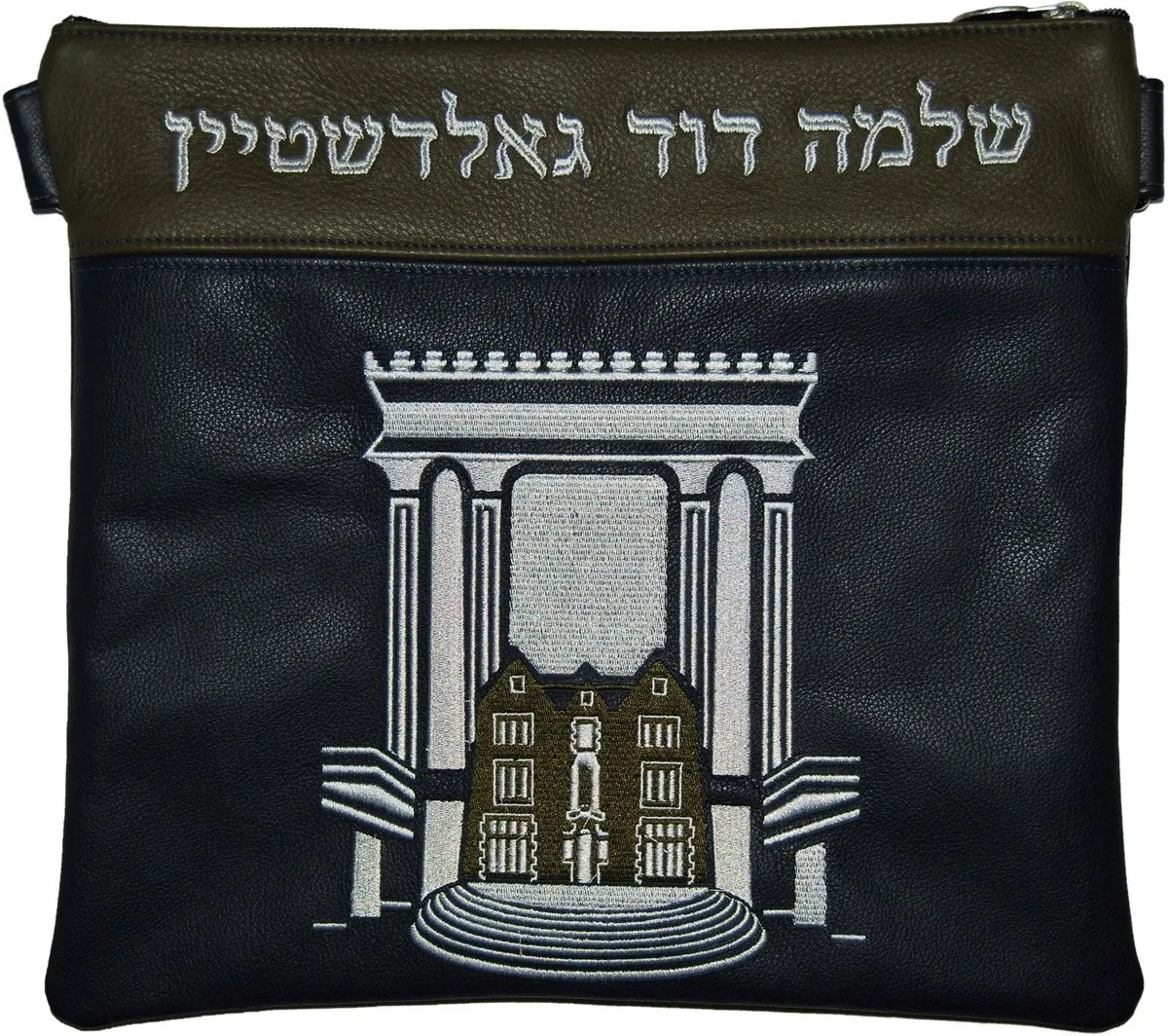 770 and Bais Hamikdash Embroidery design Tallis and Tefillin bag.