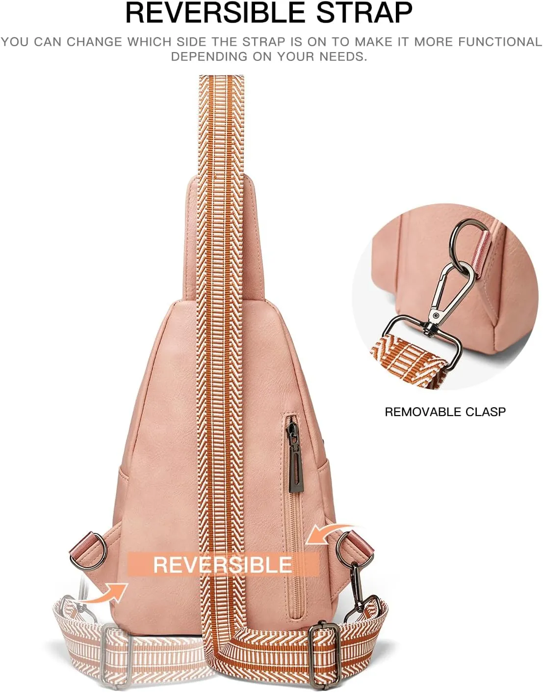 7L Sling Bag For Women Men Crossbody Shoulder Tote Blet Bags Backpack Fanny Pack Travel Purse Faux Leather