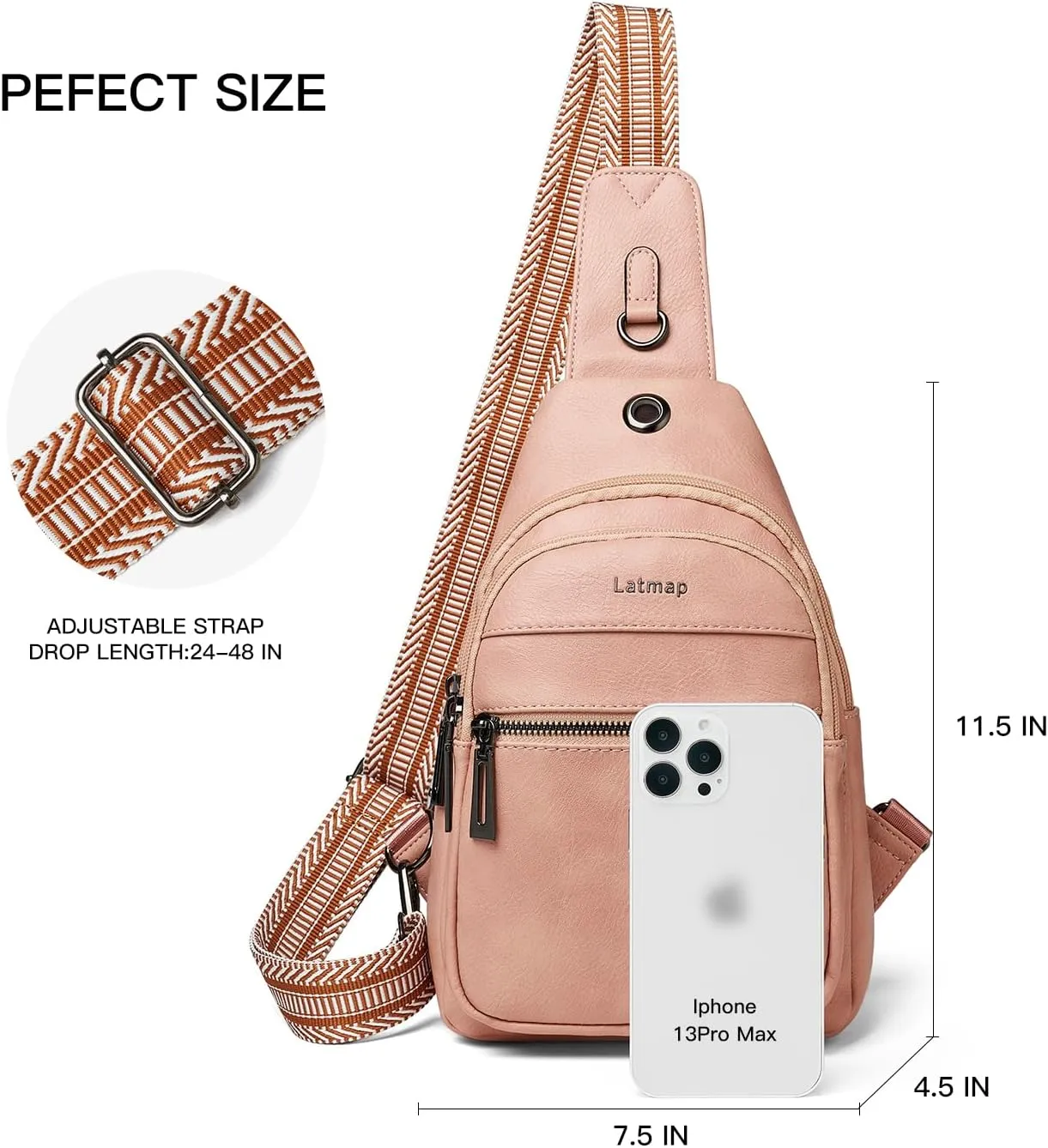 7L Sling Bag For Women Men Crossbody Shoulder Tote Blet Bags Backpack Fanny Pack Travel Purse Faux Leather