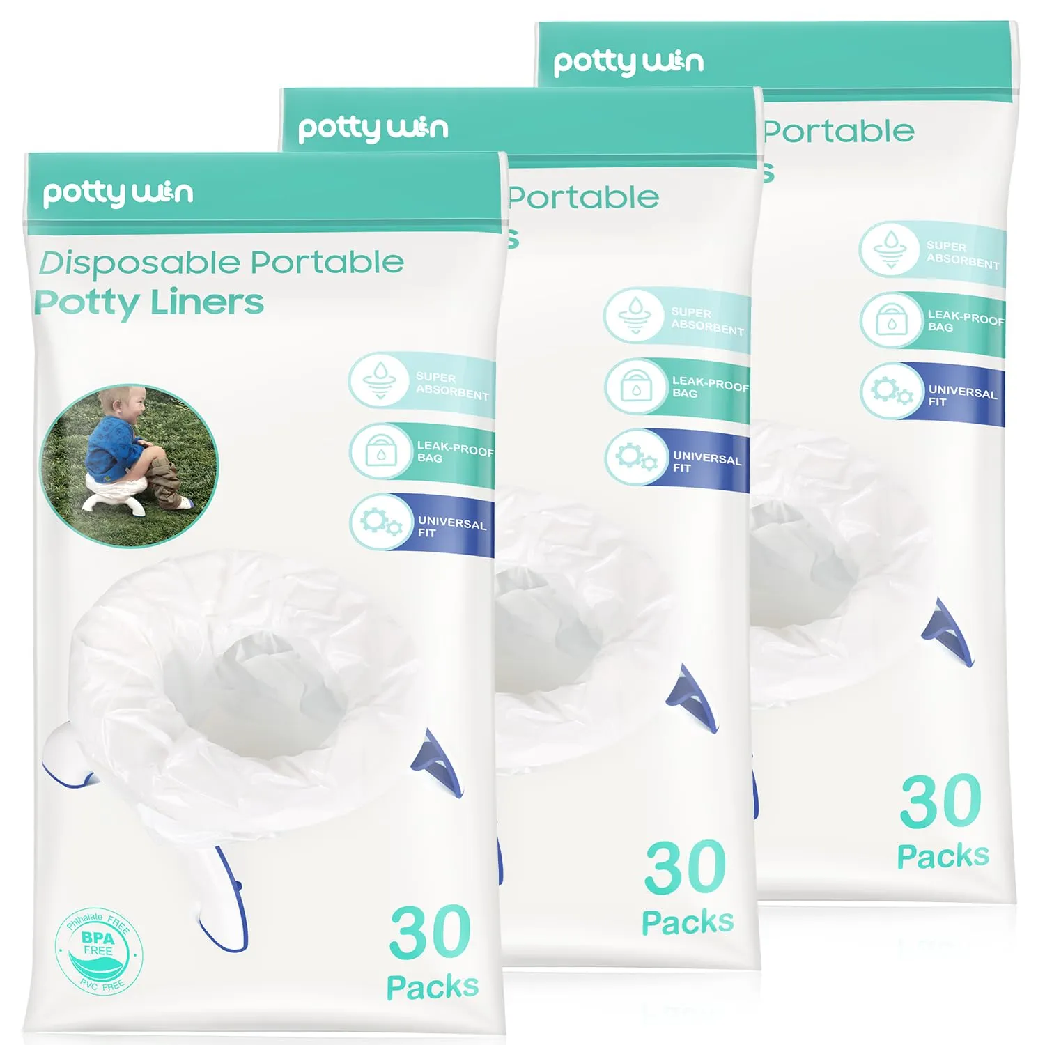 [90 Counts] Disposable Potty Liners Compatible with OXO Tot 2-in-1 Go Potty, Potty Refill Bags for Toddler Travel, Universal Potty Bags Fit Most Potty Chairs