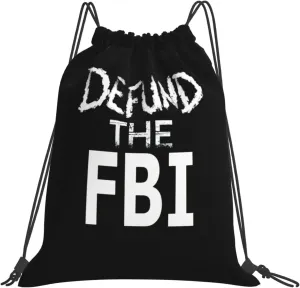 Abolish Defund The Fbi Outdoor Drawstring Bags Gym Bag Fashion Simple, Suitable For Men And Women, Young And Old