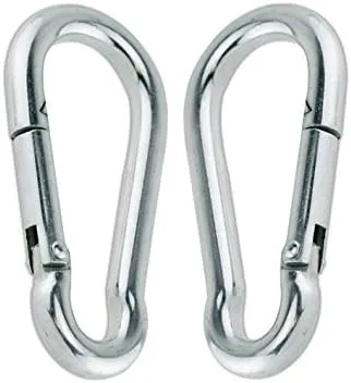 Ader 5mm, 8mm,10mm Stainless Steel 316 Spring Quick Snap Link Outdoor Sporting Hook Carabiner D Ring, Set of 4, 8,12