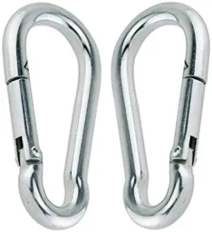 Ader 5mm, 8mm,10mm Stainless Steel 316 Spring Quick Snap Link Outdoor Sporting Hook Carabiner D Ring, Set of 4, 8,12