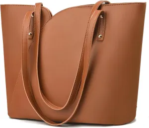 ALARION Tote Bag for Women Soft Faux Leather Shoulder Bag Ladies Zipper Tote Purses for Women Large Satchel Shoulder Handbag