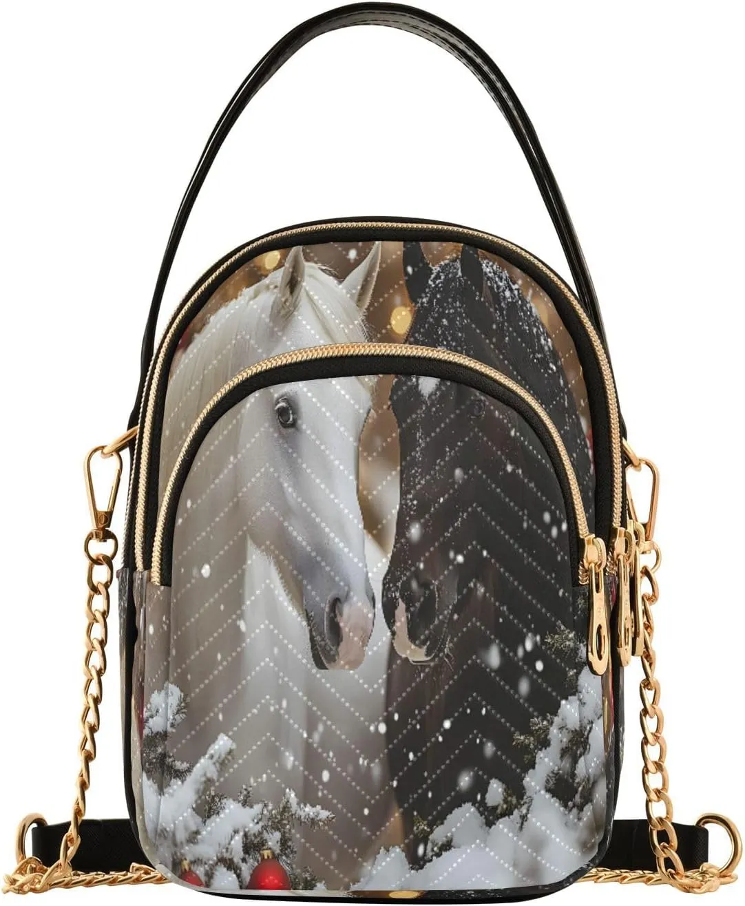 ALAZA Quilted Crossbody Bags for Women,Horse (83) Women's Crossbody Handbags Small Travel Purses Phone Bag