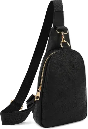 ALYSSA Small Sling Bag for Women Crossbody Purses Vegan Leather Crossbody Bags Fanny Pack Chest Bag for Travel