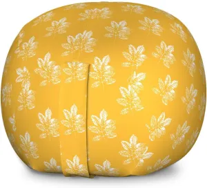 Ambesonne Autumn Storage Toy Bag Chair, Simplistic Leaf Imprints Grunge Inspired Warm Tones Pattern Art Illustration, Stuffed Animal Organizer Washable Bag, Large Size, Pale Orange White