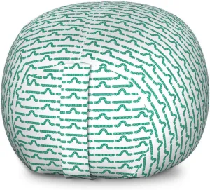 Ambesonne Caterpillar Storage Toy Bag Chair, Pattern of Larva Type Bugs Repeating Spring Season Animals Wildlife, Stuffed Animal Organizer Washable Bag, Large Size, Sea Green and White