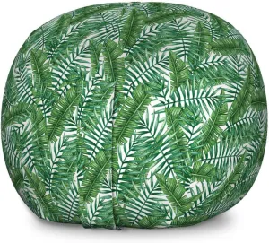 Ambesonne Jungle Leaves Storage Toy Bag Chair, Painting Interpretation of Fronds in Tones of Green Repetitive Pattern, Stuffed Animal Organizer Washable Bag, Large Size, Multicolor