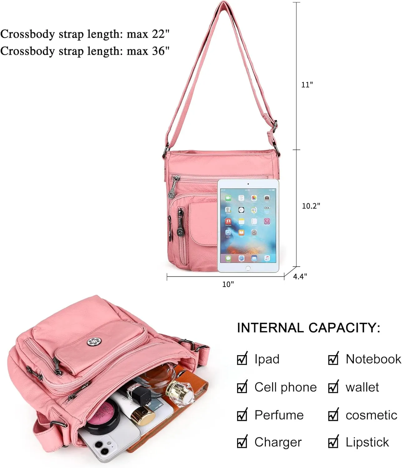 Angel Kiss Crossbody Bags Faux Vegan Leather Shoulder Bags for Women Small Handbag with Adjustable Strap