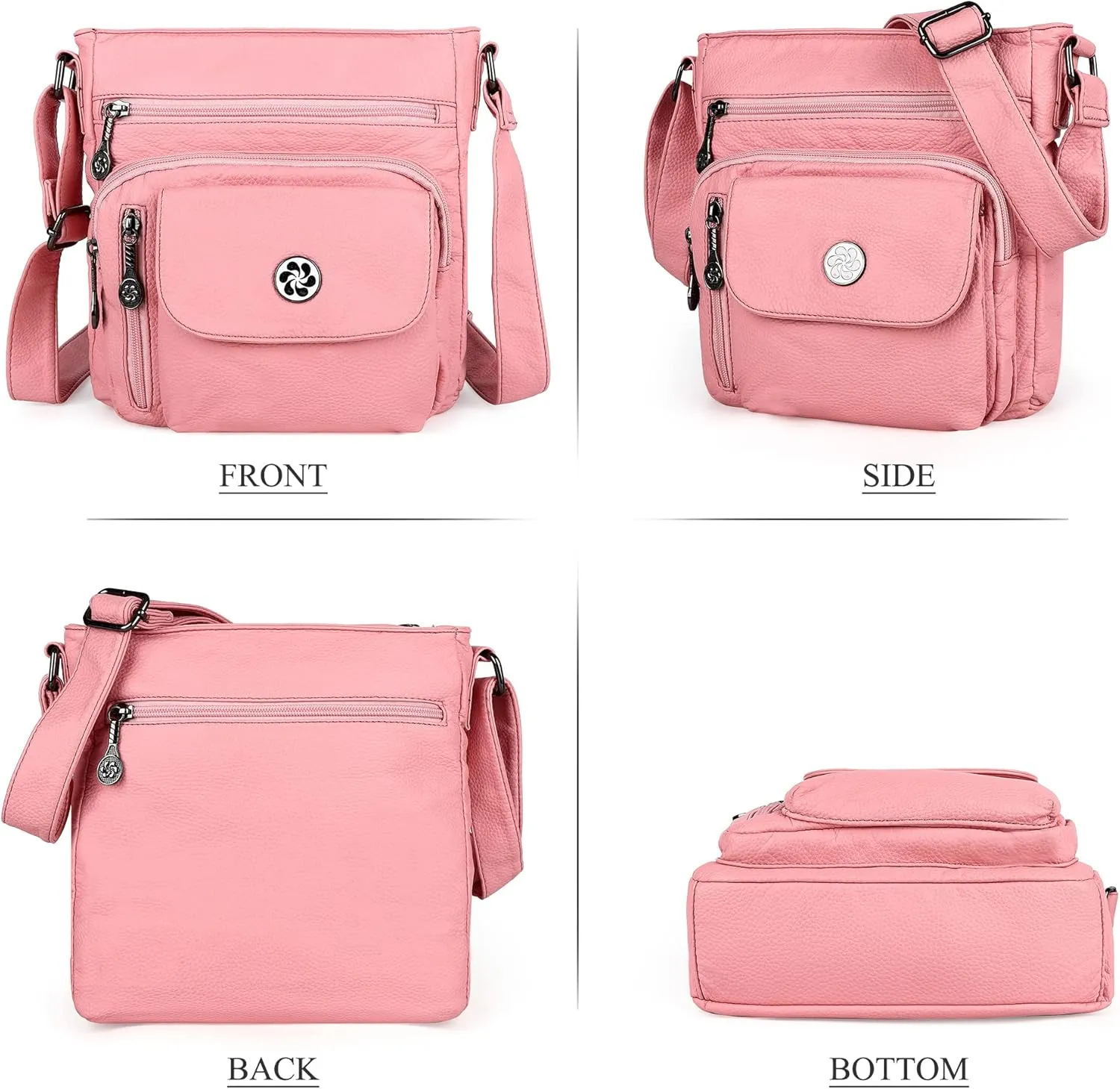 Angel Kiss Crossbody Bags Faux Vegan Leather Shoulder Bags for Women Small Handbag with Adjustable Strap