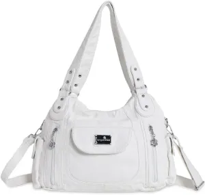 Angel Kiss Purses for Women, Large Shoulder Bag Hobo Tote Purse Mutipocket Faux Leather Satchel Hobo Purse