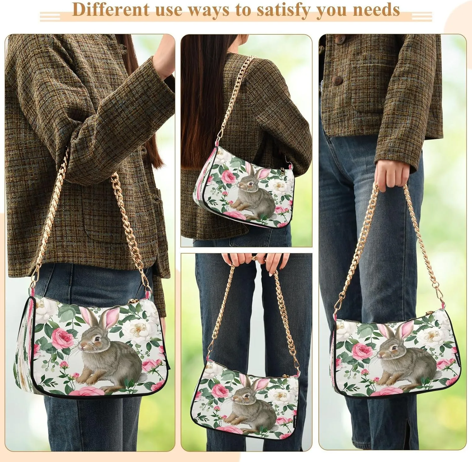 Angry Cat with Canary on Head Hand Bags for Women, Crossbody Bags