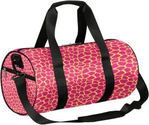 Animal Fur Print Gym Bag Small Gym Duffel Bags for Men Women Giraffe Spots Overnight Weekender Bag Lightweight Sport Duffle Bag Carry On Gymbag