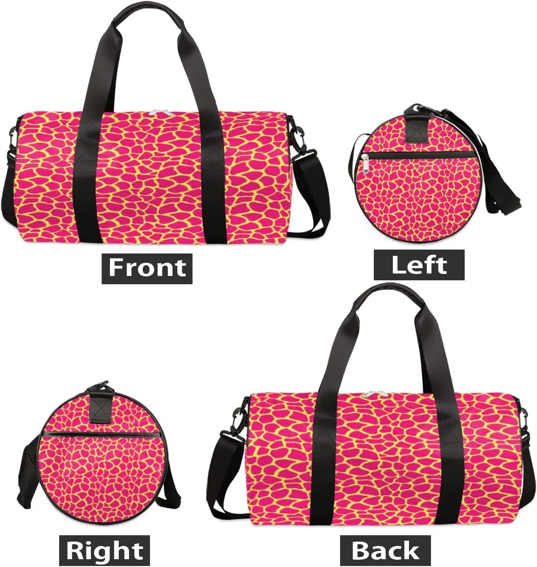 Animal Fur Print Gym Bag Small Gym Duffel Bags for Men Women Giraffe Spots Overnight Weekender Bag Lightweight Sport Duffle Bag Carry On Gymbag